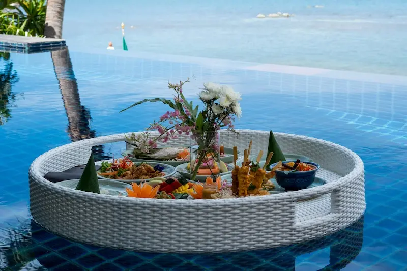 Mediterranean breakfast set on sunlit terrace