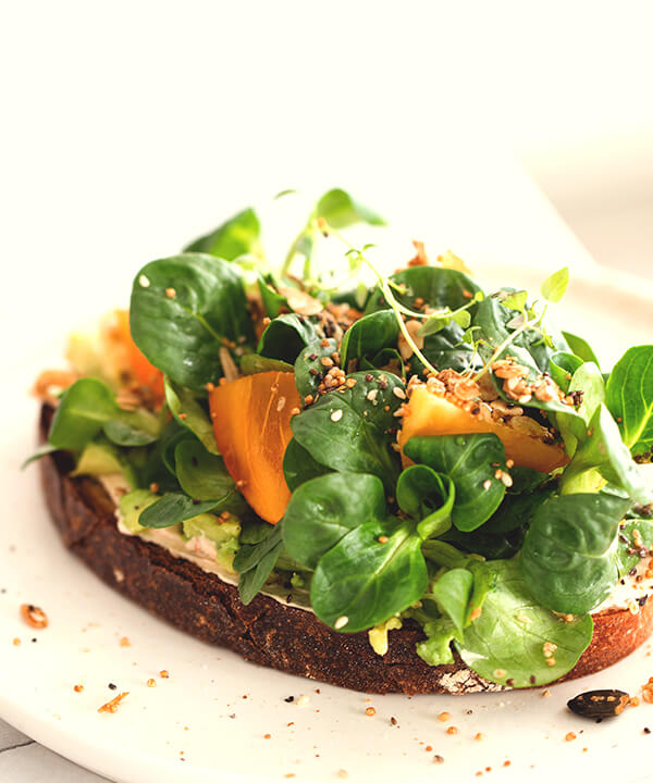 Egg Salad Avocado Toast on sourdough bread
